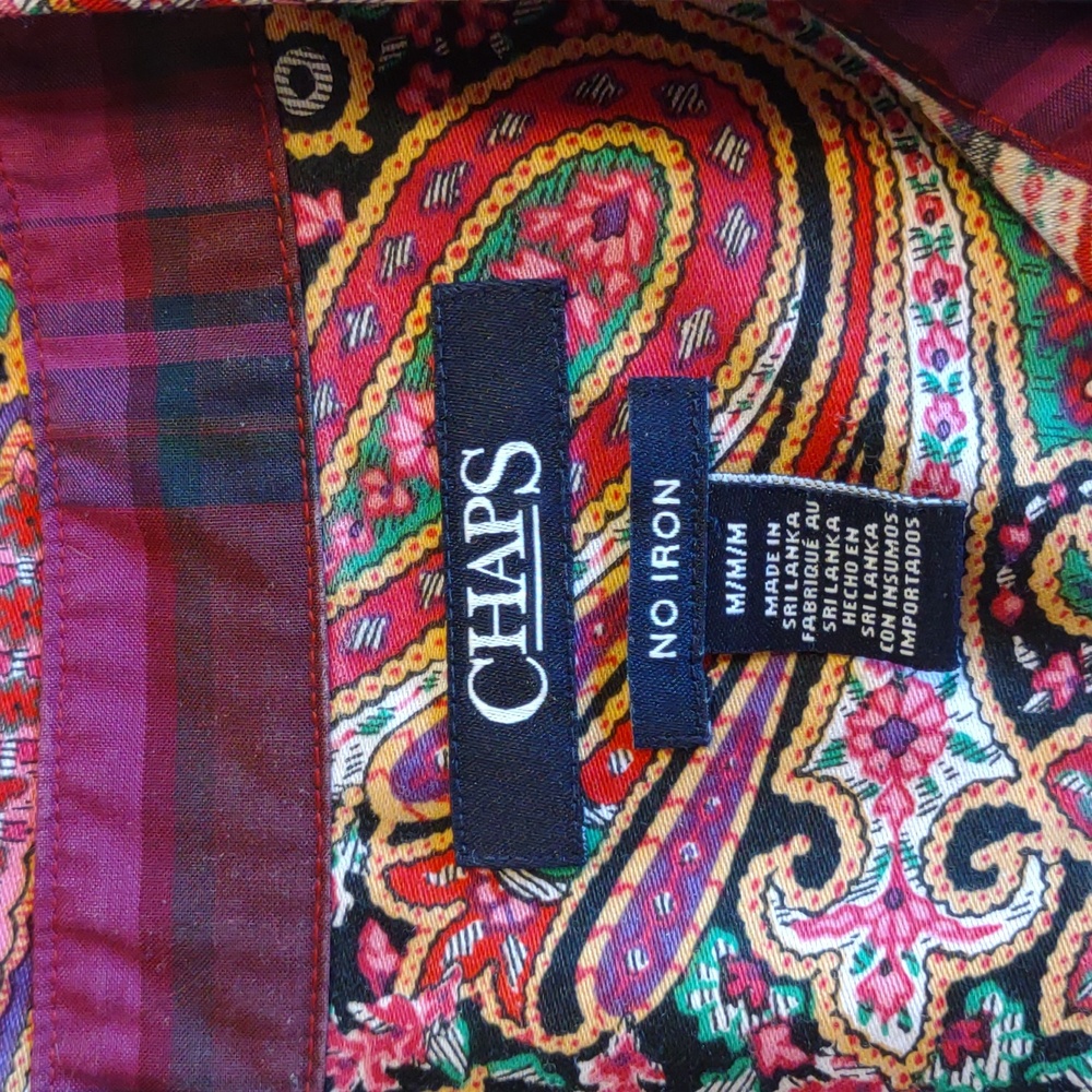 Chaps by Ralph Lauren Colorful Paisley No Iron Button Down Blouse EUC - Picture 5 of 8